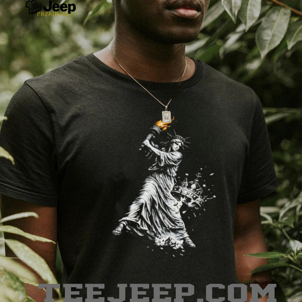 Statue of Liberty Hitting a Home Run Baseball Graphic T Shirt