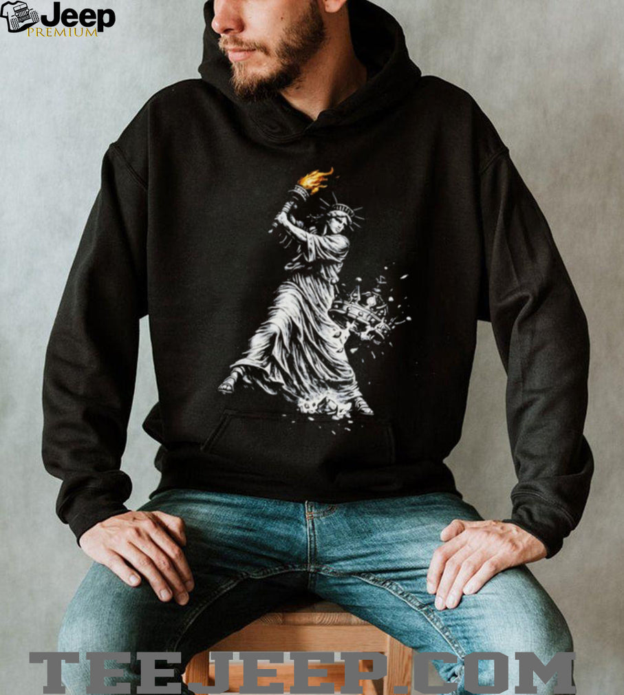 Statue of Liberty Hitting a Home Run Baseball Graphic T Shirt