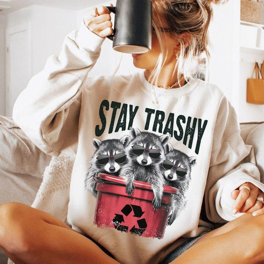 Stay trashy | Raccoon design | Funny shirt graphic Shirt| Funny retro shirt design | Raccoon squad | Raccoons Hoodie, T-shirt and sweater