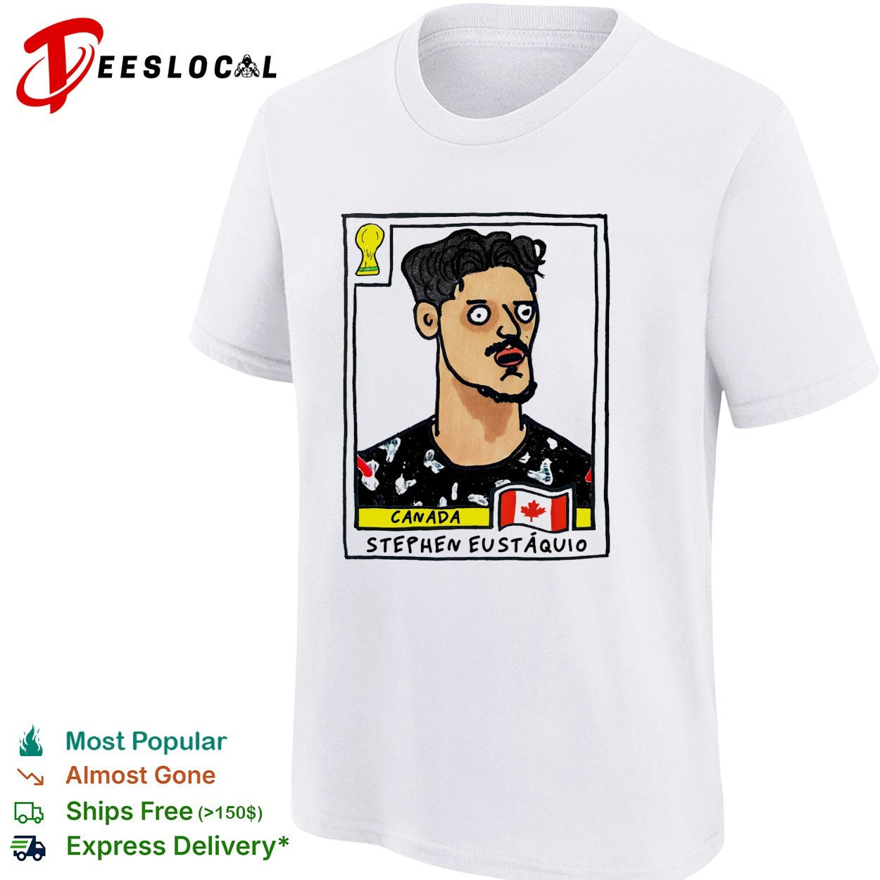 Stephen Eustáquio Canada soccer player caricature collectible card shirt