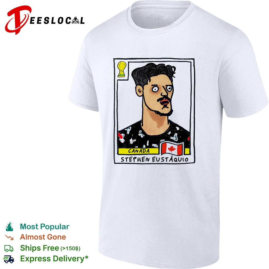 Stephen Eustáquio Canada soccer player caricature collectible card shirt