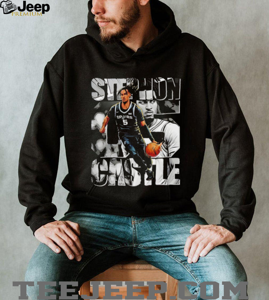 Stephon Castle #5 San Antonio Spurs Basketball Player NBA 2026 shirt
