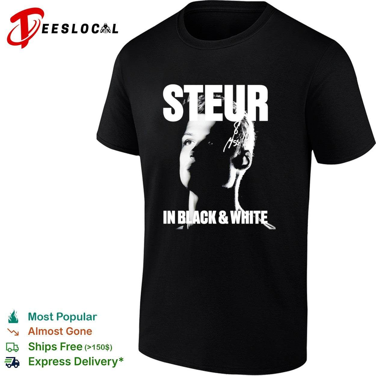 Steur In Black & White Signature Portrait shirt