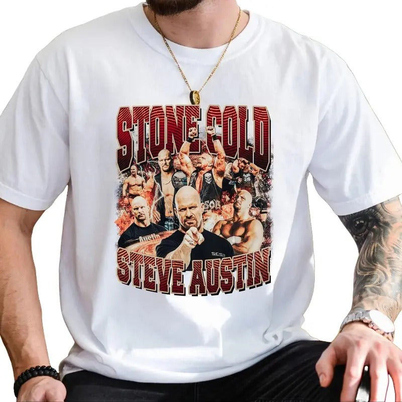 Steve Austin Aesthetic Bootleg Retro Sign Graphic T-Shirt, Stone Cold Austin Steve Graphic Sport Shirt, Austin 3:16 Wrestling Fan Gift For Men Women Unisex Tee, Crew Neck SweatShirt, Hoodie