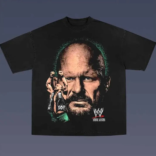 Stone Cold Vintage Graphic Tees, Steve Austin Tshirt, Wrestling T-Shirt, WWE Shirts, Unisex Vacation Outfits Top Menswear Womenswear Streetwear