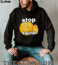 Stop Twink Funny Emoji Meme Graphic Black Cotton T Shirt