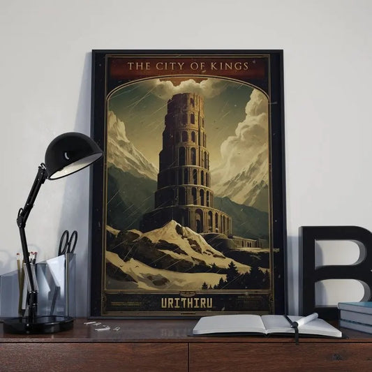 Stormlight Canvas Wall Art, Retro Urithiru Poster, Stormlight Archive Decor, Way of Kings Decor, Fantasy Kingdom Poster...