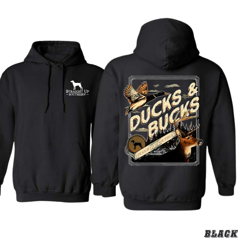 Straight Up Southern Ducks & Bucks Design - Outdoor Casual Hoodie - Rugged and Outdoorsy Style Menswear Sweaters...