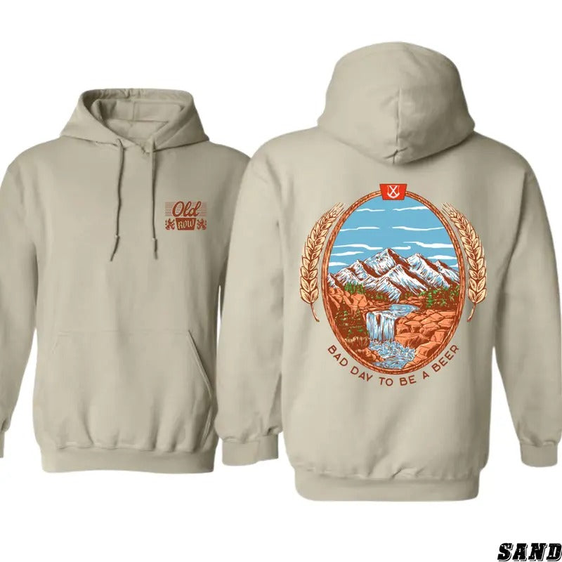 Straight Up Southern Hoodie - "Bad Day to Be a Beer" Mountain Graphic, Perfect for Outdoor Enthusiasts and Beer Lovers,...