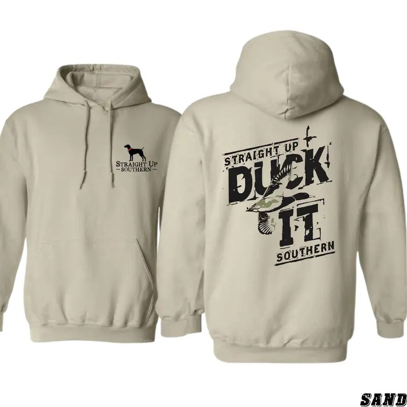 Straight Up Southern Hoodie - Bold Duck Hunting Graphic, Perfect for Outdoor Enthusiasts and Waterfowl Hunters, Unisex...