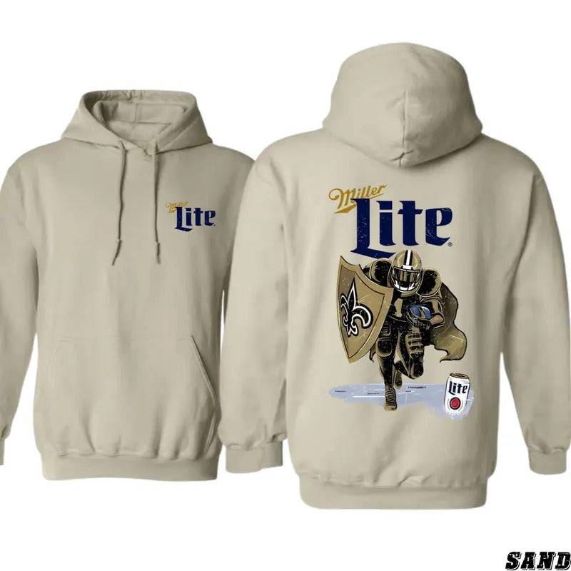 Straight Up Southern Hoodie - Miller Lite Football Warrior Design, Perfect for Sports Fans and Beer Lovers, Unisex Hoodie for Game Day Comfort and Style Menswear Sweaters
