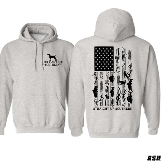 Straight Up Southern Hoodie - Patriotic American Flag Design, Perfect for Southern Pride, Ideal for Casual Comfort, Bold...