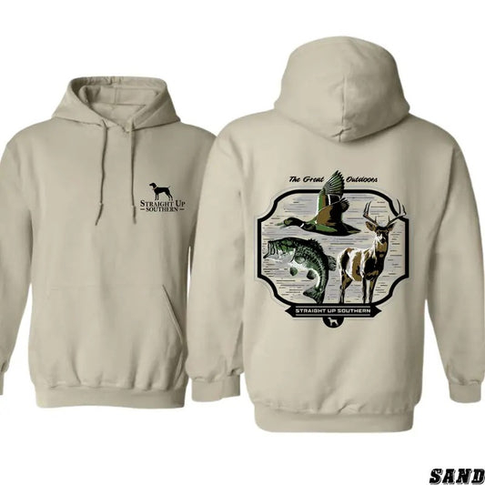 Straight Up Southern Hoodie - The Great Outdoors Design Featuring Iconic Wildlife Graphics, country boy clothing, Perfect...