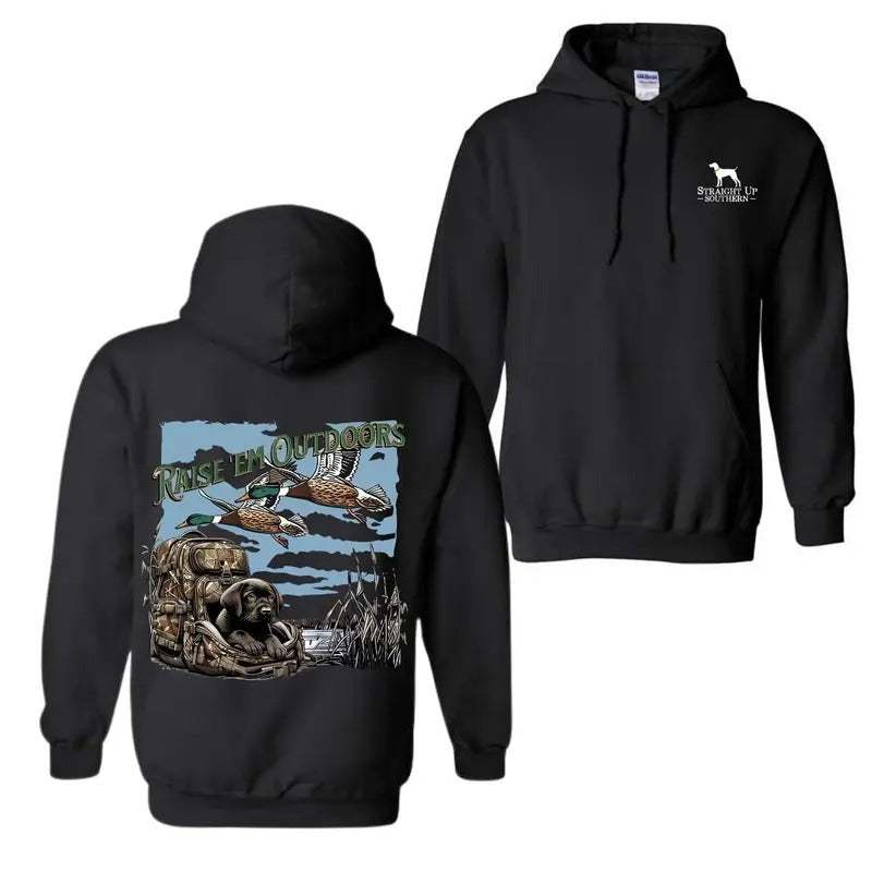 Straight Up Southern Hoodie  Camo Country Hoodies, Raise 'Em Outdoors Design, Comfortable and Stylish, Perfect for...