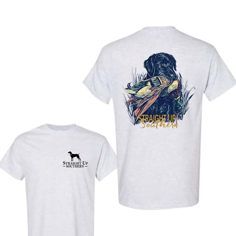 Straight Up Southern Hunting Dog Graphic 2-sided Shirt, Gift For Men, Classic, Menswear, Embroidered Hoodie, Sweatshirt