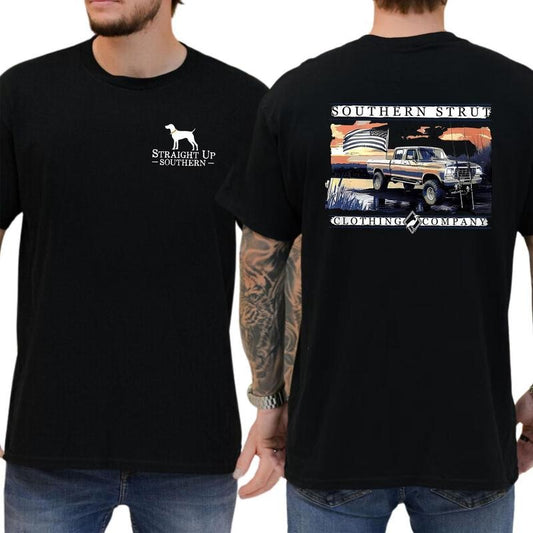 Straight Up Southern Shirt Southern Strut Soft Fabric Short Sleeve Shirt Cotton Top Menswear