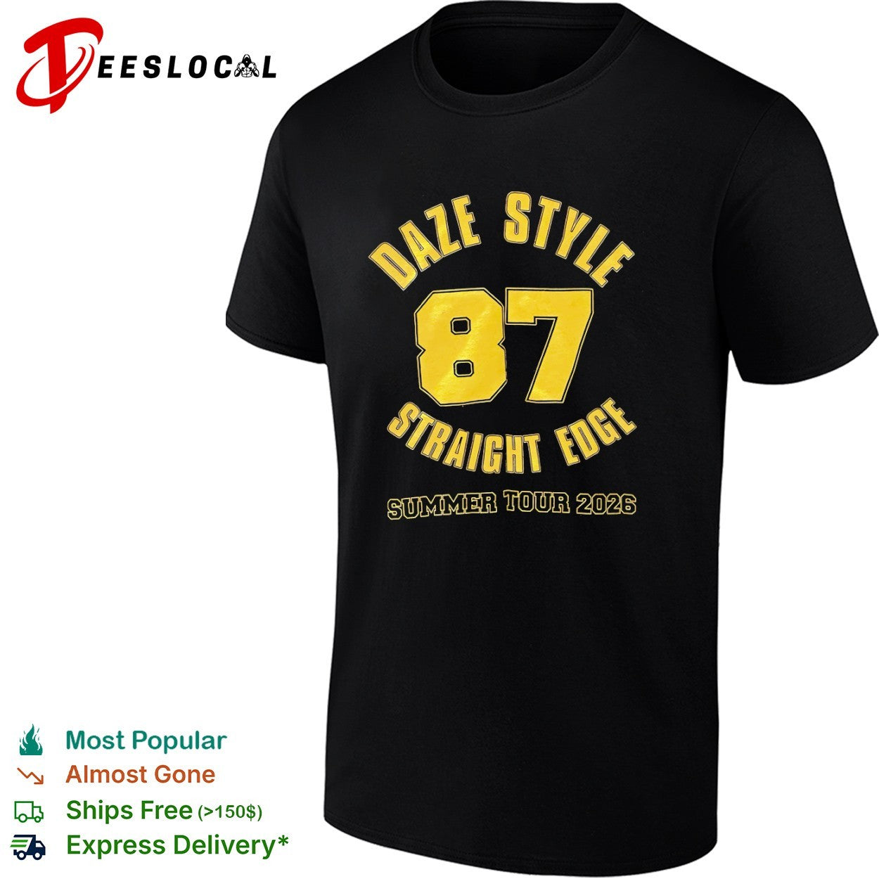 Straight edge number 87 daze style summer tour 2026 shirt