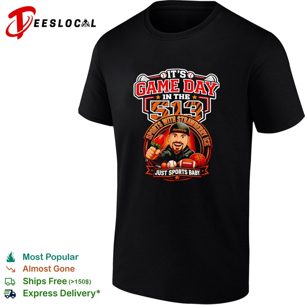 Strawberry Ice It’s Game Day in the 513 Just Sports Baby shirt