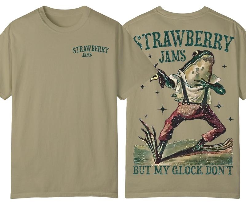 Strawberry Jams But My Glock Don't Vintage Graphic T-Shirt, For Men And Women, Unisex Shirt Hoodie, Sweatshirt