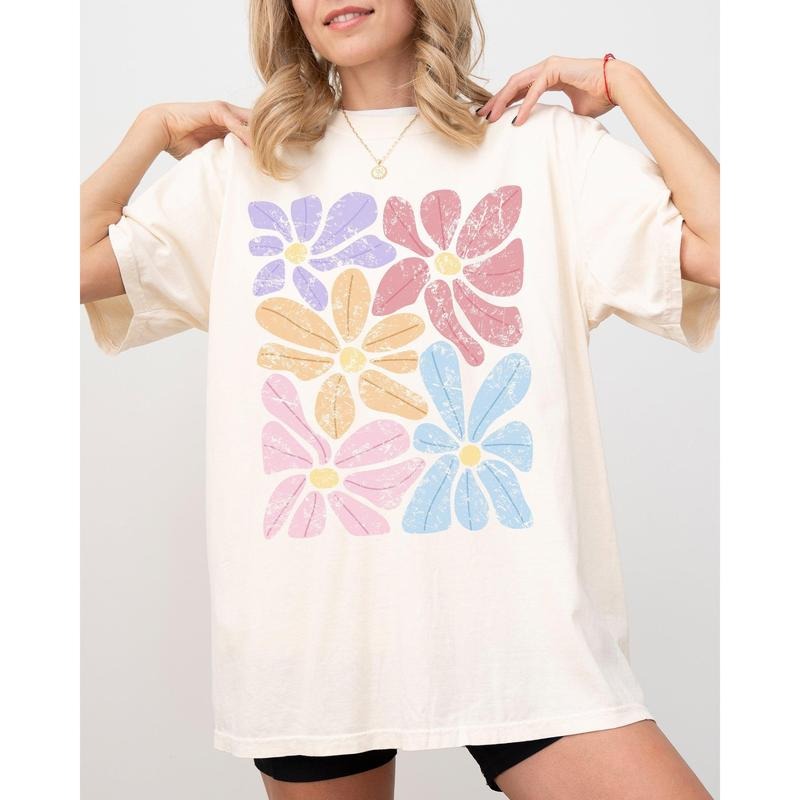 Striking, Gorgeous Abstract Flowers, Boho Floral Design, Summer Vibes, Gardening, Festival, Nature Shirt, Women's Comfort Color Tee, Tshirt