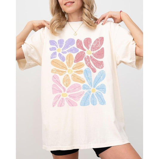 Striking, Gorgeous Abstract Flowers, Boho Floral Design, Summer Vibes, Gardening, Festival, Nature Shirt, Women's Comfort Color Tee, Tshirt