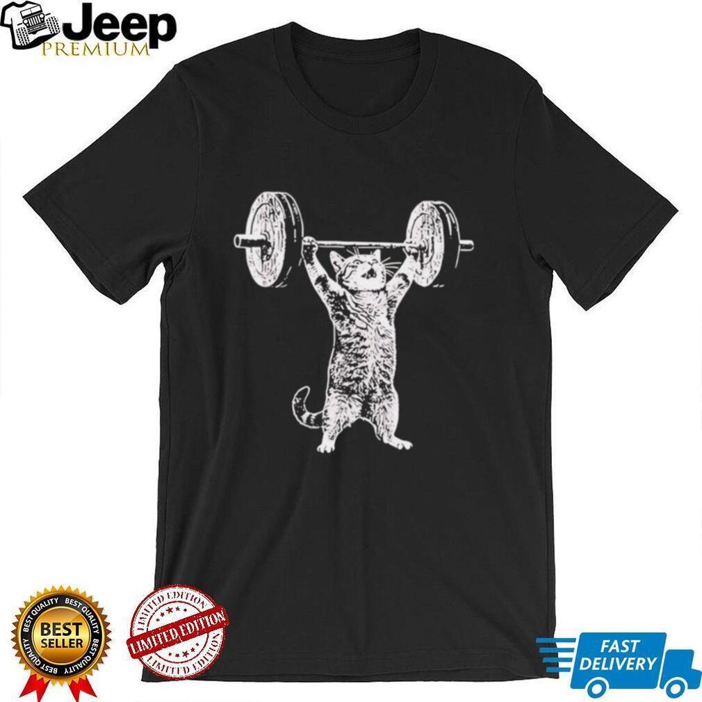 Strong Cat Weightlifting Funny Gym Workout Kitty Vintage Fitness Lover Unisex Men T Shirt