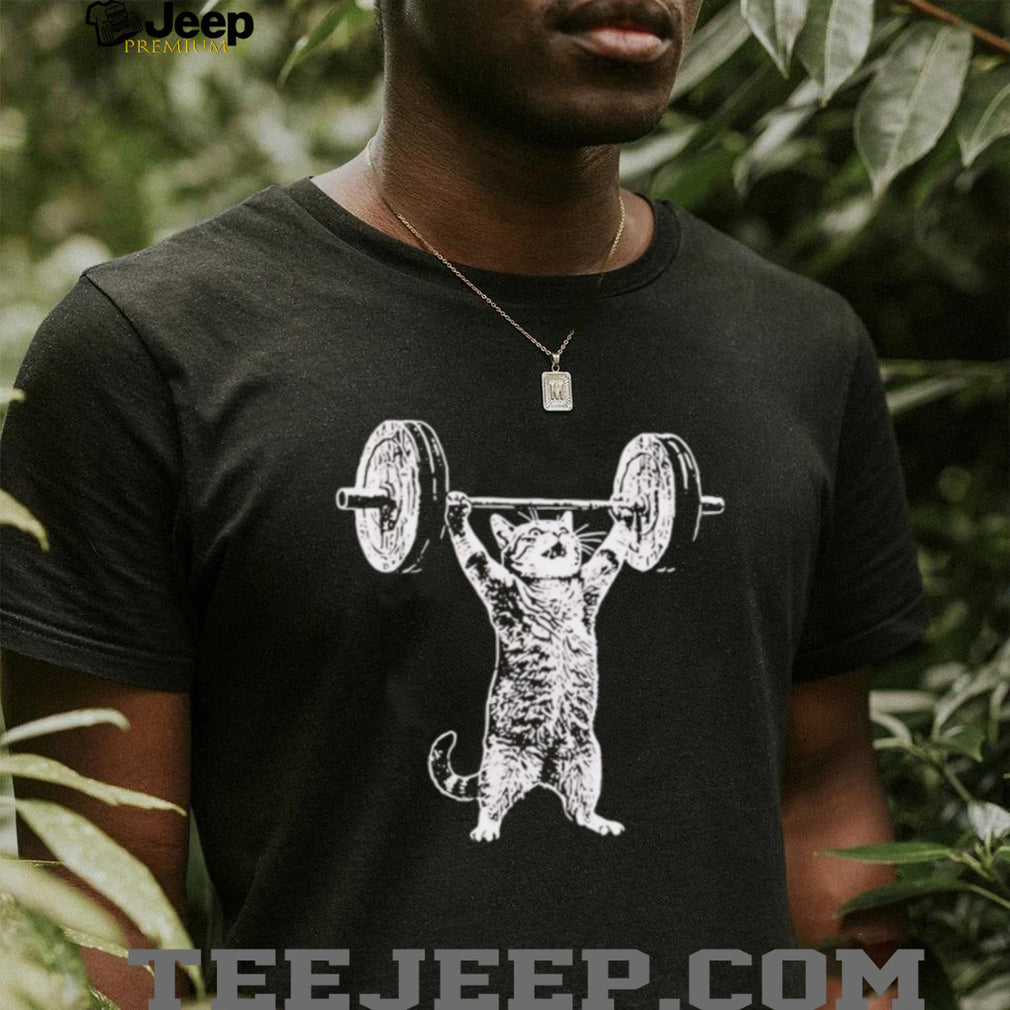 Strong Cat Weightlifting Funny Gym Workout Kitty Vintage Fitness Lover Unisex Men T Shirt