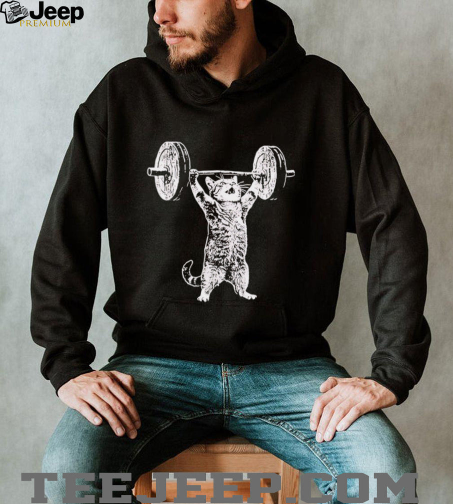 Strong Cat Weightlifting Funny Gym Workout Kitty Vintage Fitness Lover Unisex Men T Shirt