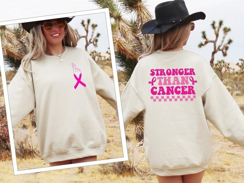 Stronger Than Cancer Sweatshirt, Women Cancer Shirt, Cancer Sweater, World Cancer Day Sweat, Cancer Support Tshirts,...