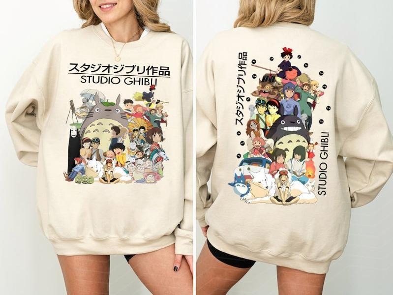 Studio Ghibli Sweatshirt, Studio Ghibli World, Ghibli Studio Shirt, Ponyo Shirt, Howls Moving Castle Shirt, Spirited Away, Hayao Miyazaki, My Neighbor Totoro Shirt, Ghibli Totoro Shirt, Calcifer Shirt, Trending Ghibli Shirt, Ghibli Lover Shirt