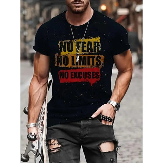 Stylish Crew Neck Graphic T-Shirts for Men - Soft, Breathable, Exquisite Letter Prints, Trendy Casual Daily Wear for Summer - Comfortable, Relaxed Fit Made in USA