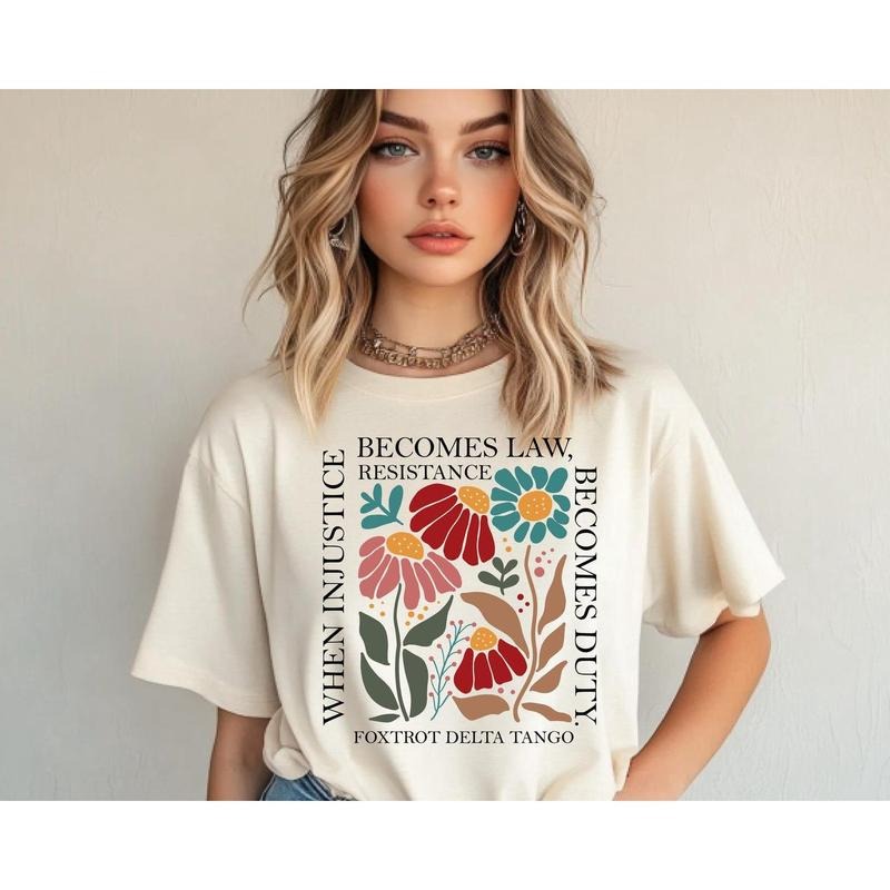 Subtle Anti Trum t Shirt, Anti FDT Shirt, Democrat Feminist Sweatshirt, When Injustice Becomes Law Resistance Becomes Duty hoodie, Funny Political