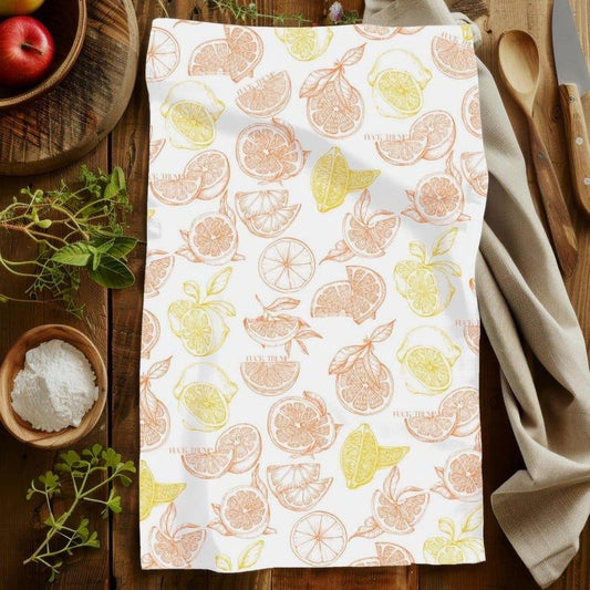 Subtle Fuck Trump Vintage-Style Citrus Lemon Orange Tea Towel Mom Gift Boho Kitchen Decor Anti Trump Unique Home Decor Anti Maga Mothers Day