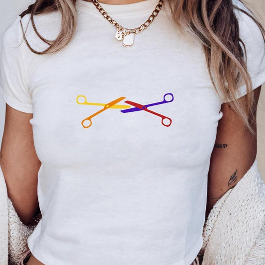 Subtle Lesbian Baby Tee Pride Baby Tee Scissor Shirt Y2K Baby Tee Gay Clothing Clowncore Baby Tee lgbt Queer Shirt Bisexual Baby Tee
