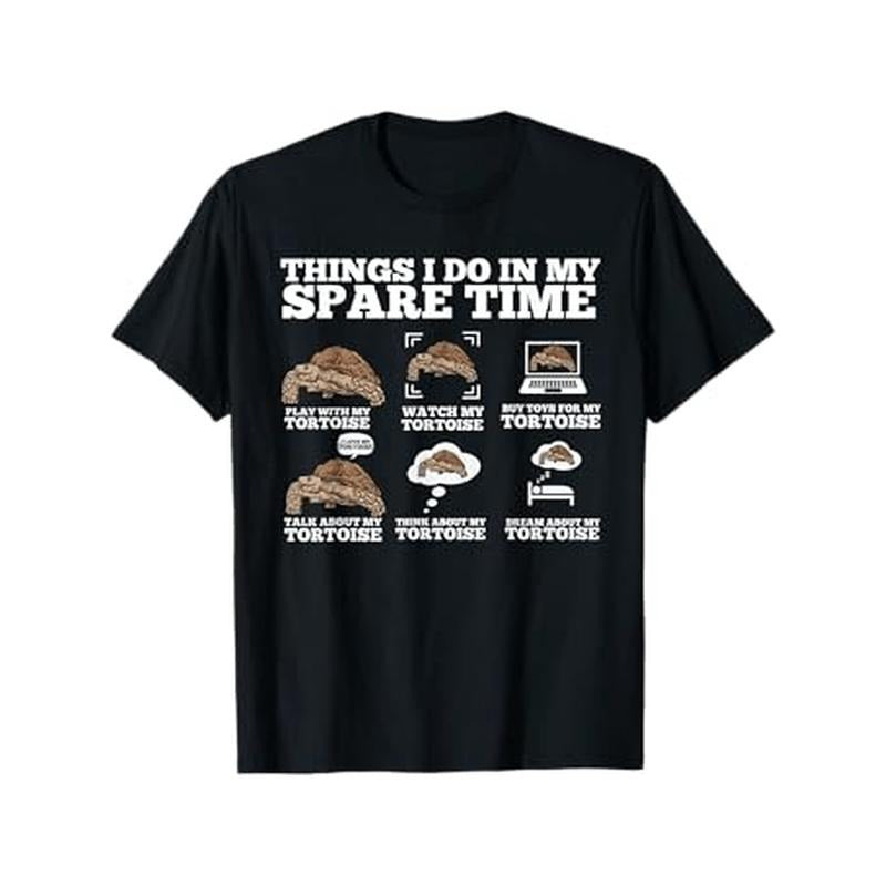 Sulcata Tortoise Lover's Delight: 100% Cotton 'Things I Do for My Pet Tortoise' Tee - Perfect Gift for Men & Women, Casual Fit, Machine Washable made in usa