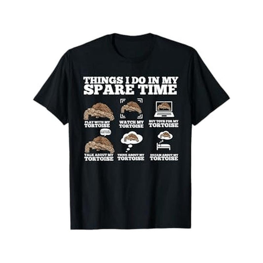 Sulcata Tortoise Lover's Delight: 100% Cotton 'Things I Do for My Pet Tortoise' Tee - Perfect Gift for Men & Women, Casual Fit, Machine Washable made in usa