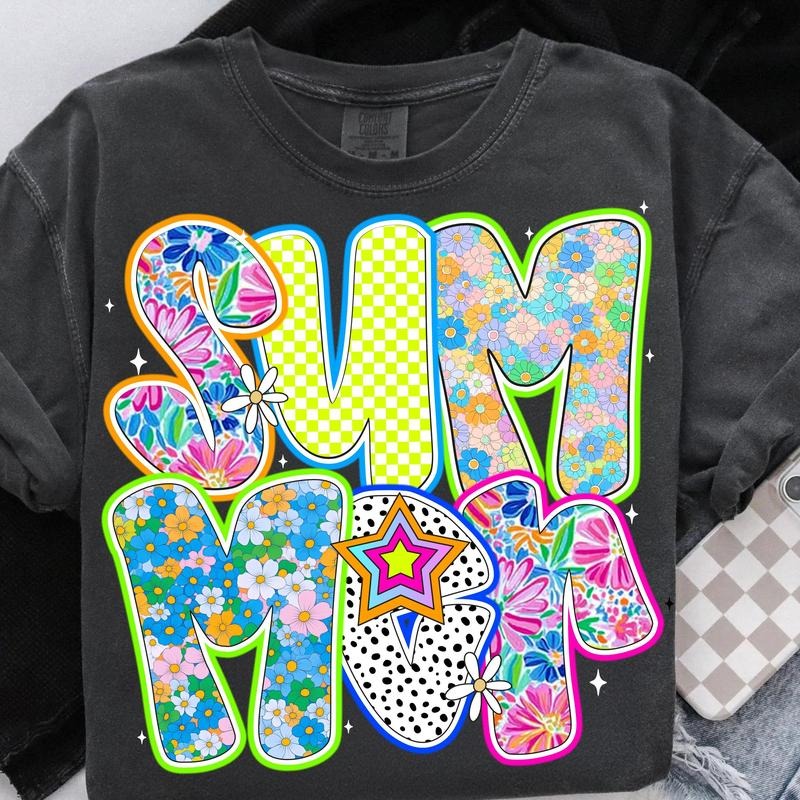 Sum Mom Shirt Summer Mom Floral Graphic Tee Coquette Beach Shirt for Mom 100% Cotton
