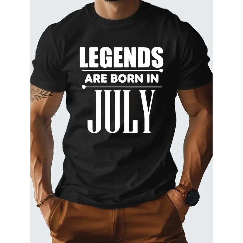 Summer Casual July Born Legend Men's Novel Graphic Design Comfortable T-shirt Made in USA