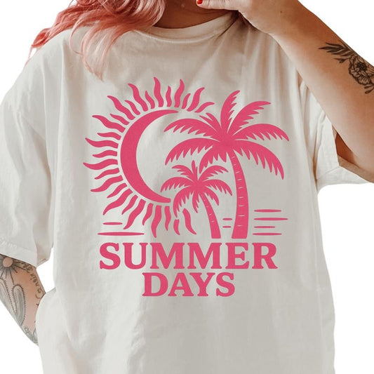 Summer Days Shirt ~ Unisex Apparel Relaxed Fit Printed In The USA Clothing Womenswear Casual Comfort Cotton Top Athletic Boho Chic