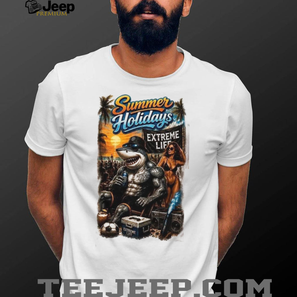 Summer Holidays Beach Shark Surf Fight Gear Vacation Shirt