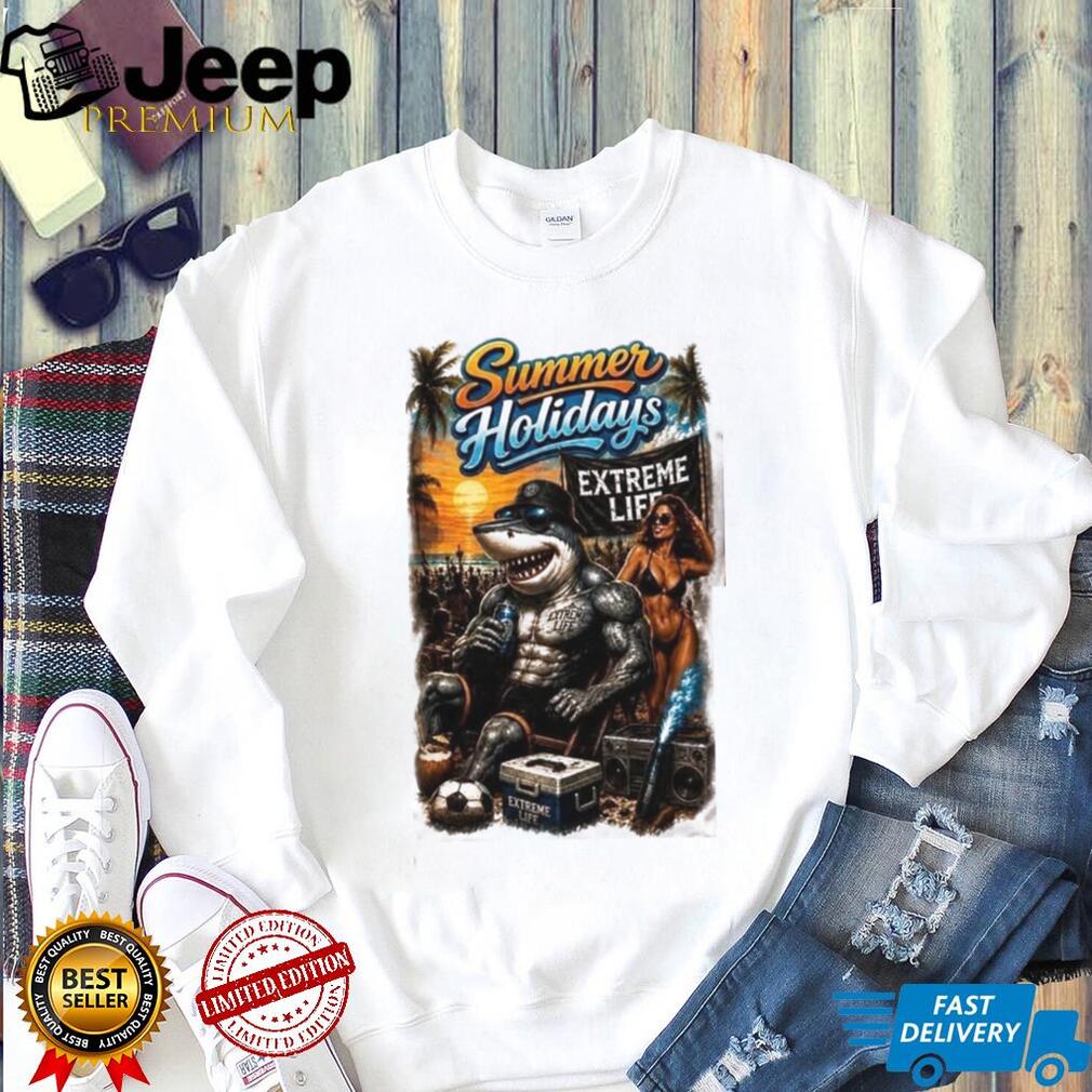 Summer Holidays Beach Shark Surf Fight Gear Vacation Shirt