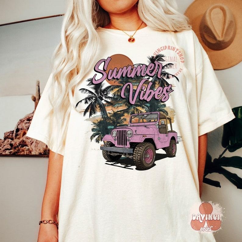 Summer Shirt, Summer Aesthetic Shirt Design, Retro Summer T Shirt, Beach Hoodie, Girls trip T Shirt, 70s, T-shirt designs, sublimation design