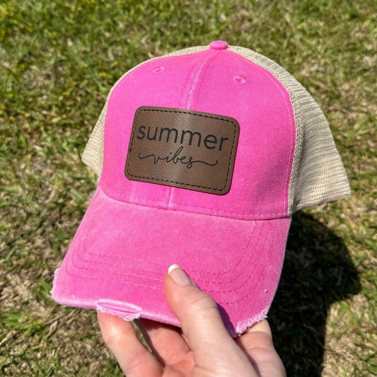 Summer Vibes Patch Hat, Unisex, Adams' Cool Mesh Lining, High Quality Embroidery