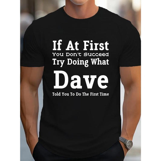 Summer casual short-sleeved men's "Dave" printed T-shirt Made in USA