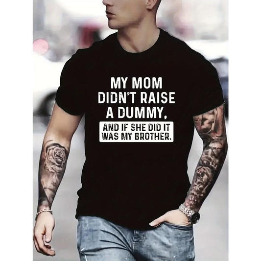 Summer vibe: Bold and humorous printed crew neck T-shirt - elastic, opaque fabric, all-season style Made in USA