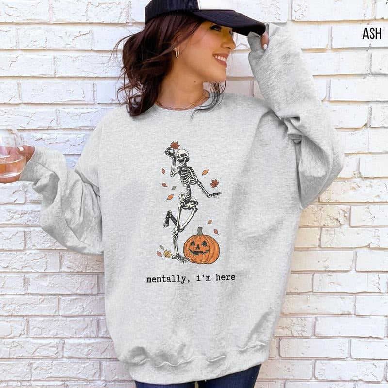 Summerween Sweatshirt, Skeleton Sweatshirt, Spooky T-shirt, Halloween Lover, Slasher Summer, October