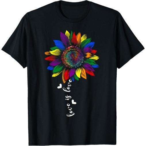 Sunflower Art Planets Abstract Flower Lover Motif Sunflower T-Shirt Made in USA