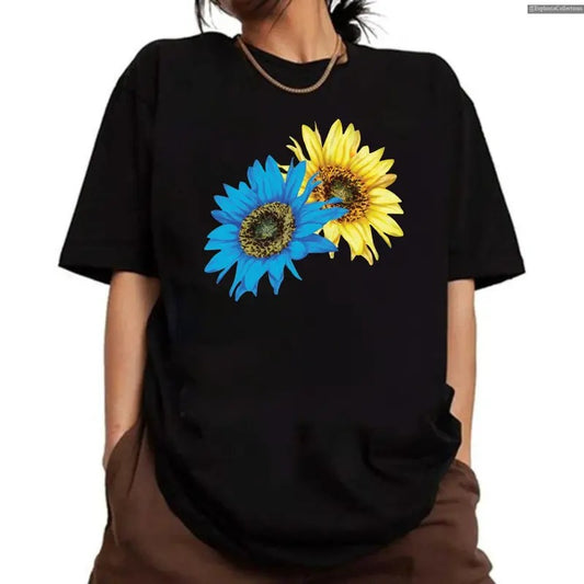 Sunflower Blue Yellow Proud Ukraine T-Shirt, Proud Ukrainian Pray for Ukraine Tee, No War UKR Millitary Shirt, UKr Trident Shirt , Global Trending Outfits