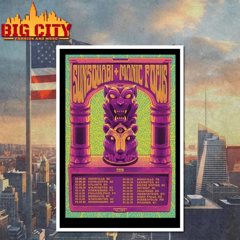 Sunsquabi And Manic Focus Spring Tour 26 Poster shirt