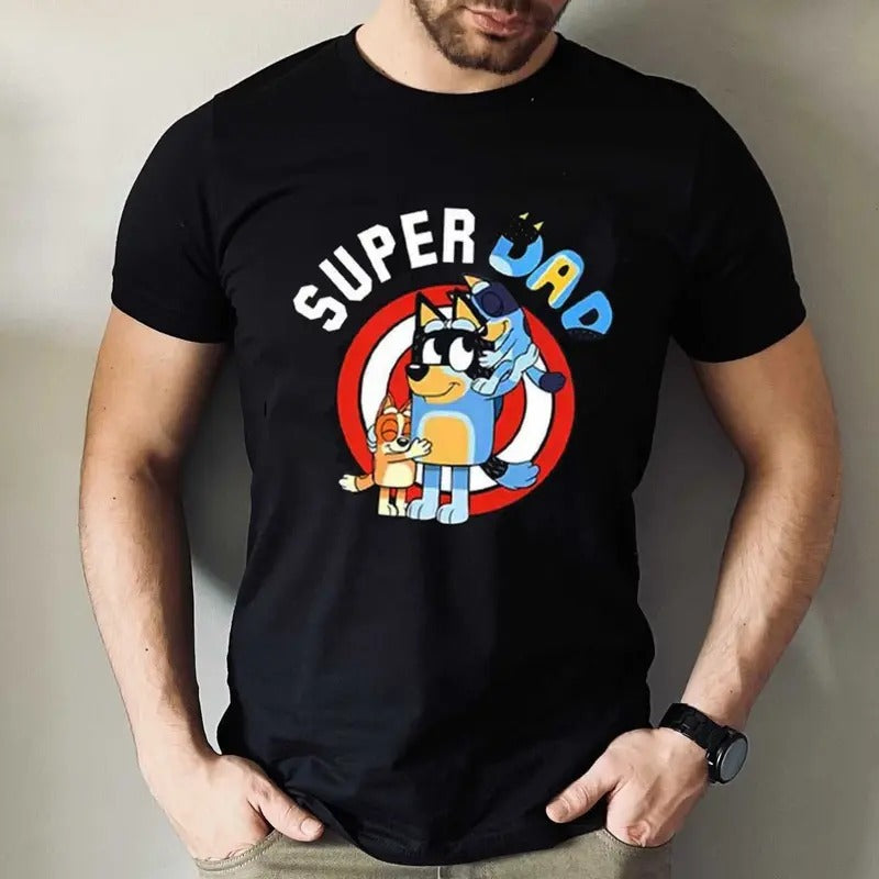 Super Dad Bluey Daddy Vintage Shirt, Bluey Best Dad Ever Tshirt, Bluey Dad Retro Tee, Super Hero Dad Tee, Fathers Day Shirt, For Him, Father's Day Sweatshirt, Best Dad Gift, Father's Day, Birthday, New Dad Shirt, Gift Idea for Girl's Dad, Bluey Shirt